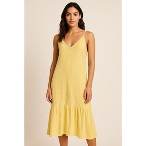 MANGO Women  Sleeveless sundress yellow size medium (6)